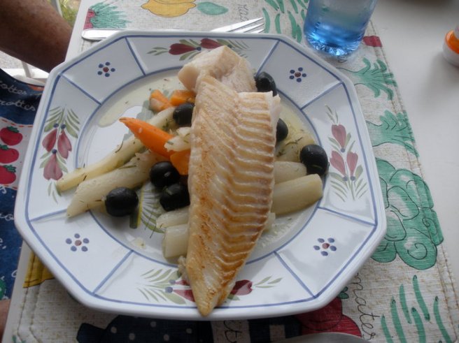 cod on root vegetables