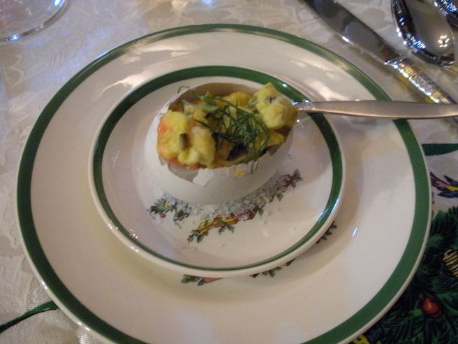 egg omelet in the shell